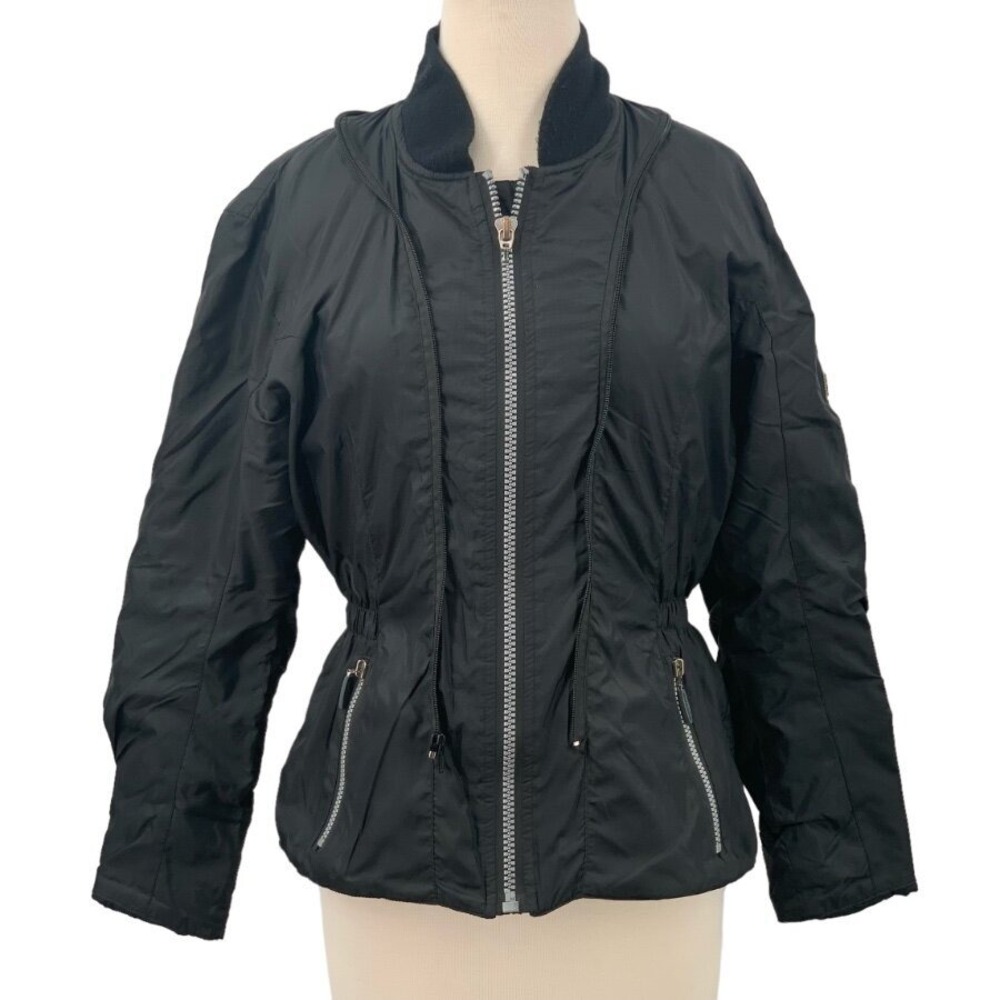 Olympia Moto Sports Womens LS Full Zip‎ Motorcycle Windbreaker/Jacket Black S